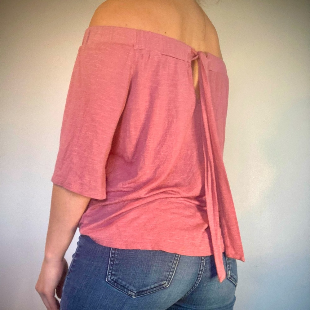 Pink Rose off the shoulder shirt.